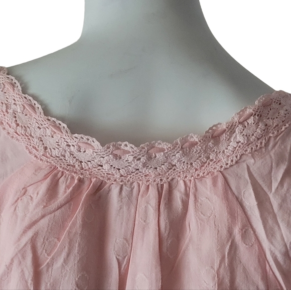 Lulus So Darling Light Pink Dotted Short Sleeve Mini Dress Medium - Picture 8 of 10